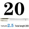 Extended Shank Fine Thread Tap for Hand and Machine Use, Non-standard Sizes M4-M24
