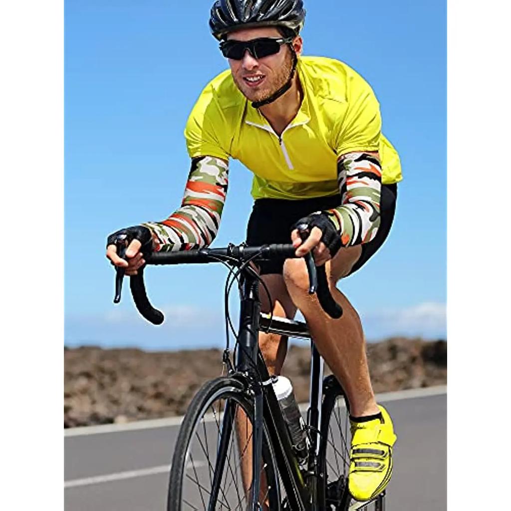 2Pcs Arm Sleeves Warmers Sports Sleeve Sun UV Protection Hand Cover Cooling Warmer Running Fishing Cycling
