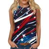 Women's Fashion Casual T-Shirt Round Neck Sleeveless Independence Day Printed Vest Top