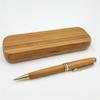 Hot Sale Custom Bamboo Ball Pen Set High Quality Laser Engraved Sports Logo 1.0mm Writing Width Bamboo Box Blue Black Ink JR