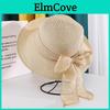 Hat Brim Straw Wide Foldable With Bowknot For Women Summer Sun Protection Casual Style