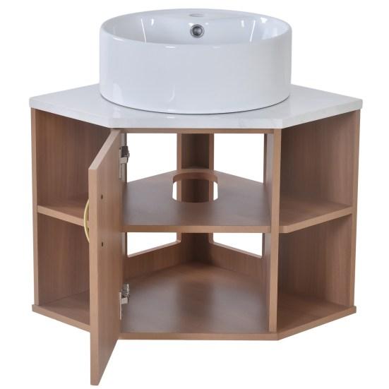 Washbasin Cabinet Strong Load Bearing Large Capacity Smooth Surface Waterproof Easy To Clean Space-saving MDF Bathroom Lavatory