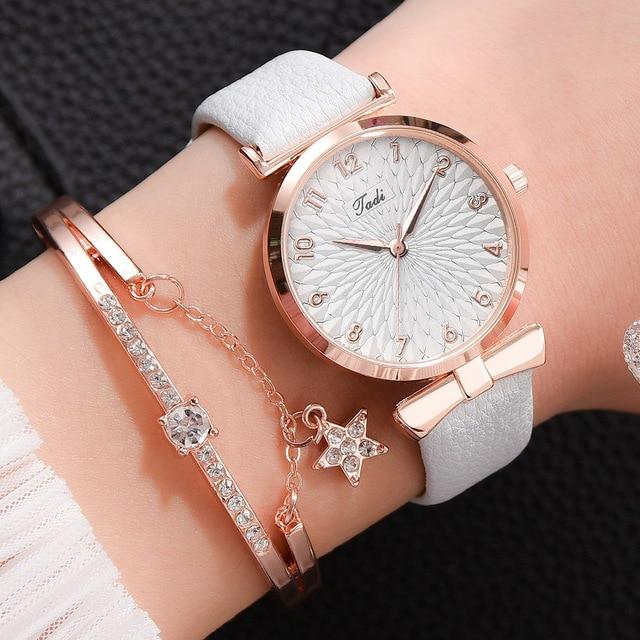 Luxury Women's Bracelet Quartz Watch Women's Magnetic Watch Women's Pink Dial Watch Clock