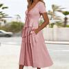 Women's Spring/Summer New Style Irregular Cake Skirt Short Sleeve Strappy High-Waisted Dress