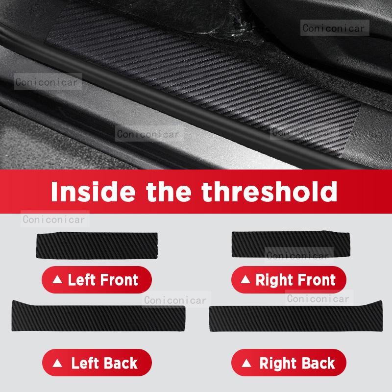 Car Carbon Fiber Door Sill Sticker For CHERY JAECOO J7 2025 Threshold Pedal Anti-scratch Interior Decoration Accessories