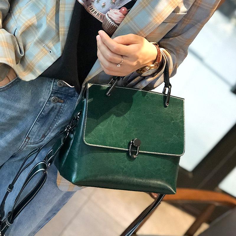 Genuine Leather Shell Bag for Women, Top Grain Oil Wax Cowhide Shoulder Purse, 2026 New Minimalist Clutch, Soft Texture Crossbody Bag, Vintage Style