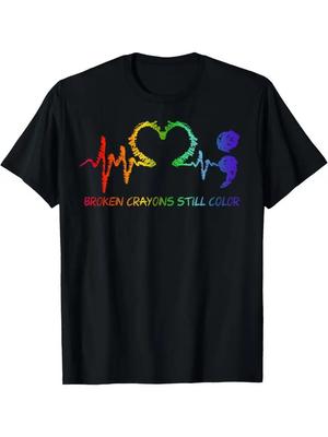 T-shirt en coton pour la sensibilisation à la santé mentale masculine - Se crayon cassé d'inspiration vintage