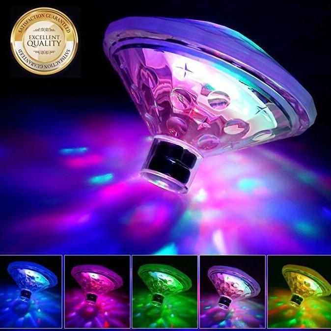 Proiettore LED per Piscina a Sette Colori: Luce galleggiante per atmosfera romantica in piscina, bagno e feste.
