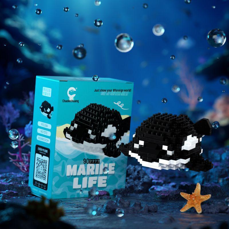 Compatible with Lechaochao Lechuang Shark Model Marine Life Building Blocks Toy for Kids