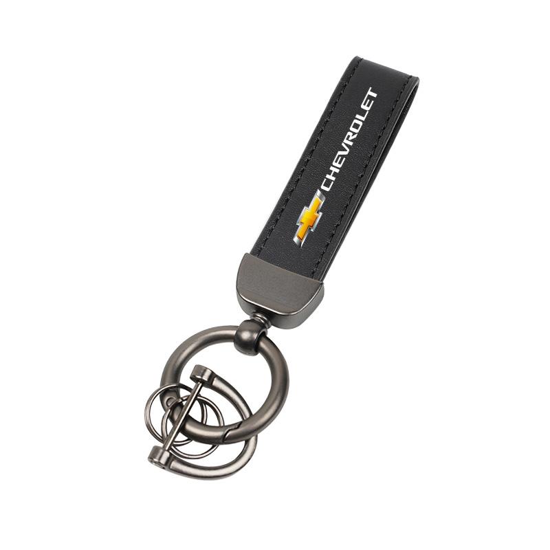 

Car Logo Keyring Man Leather Keychain Pendant Accessories For Chevrolet Silverado Camaro Tahoe Equinox Suburban Cruze Malibu