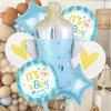 8 teile/satz Mini Junge Mädchen Baby Flasche Aluminium Film Ballon 100 Tage Baby Dusche Ballons Geburtstag Geschlecht Offenbaren Party Dekoration