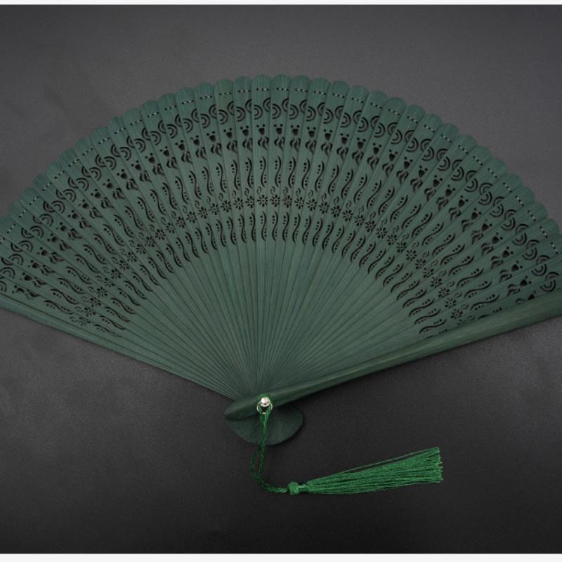 Folding Fan Antique Style Mini Chinese Style Full Bamboo Fan Summer Hanfu Classical Dance Cheongsam Men And Women Gifts Group Fan Black