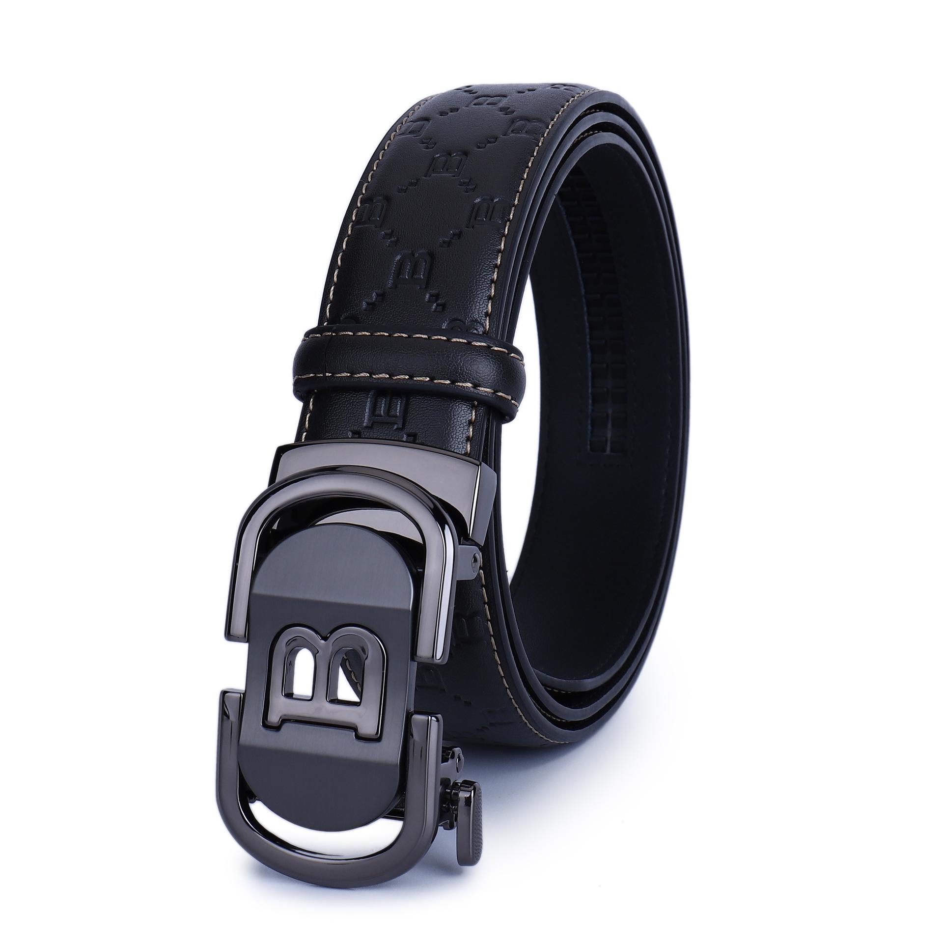 

Четыре сезона в наличии новый продукт B мужской автоматический ремень из натуральной коровьей кожи с тиснением мужской универсальный деловой ремень Baoli для молодежи 130cm