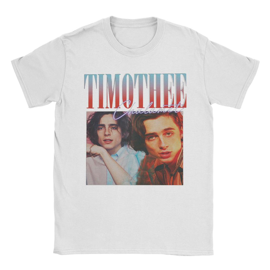 Timothee Chalamet Vintage T Shirts for Unisex Pure Cotton Vintage TShirt Round Collar Tee Shirt Short Sleeve Clothes Party