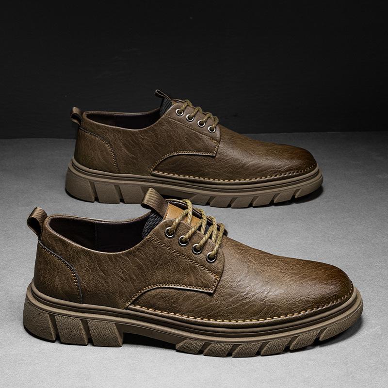 Fall 2025 new Martin boots trendy men's British men's Martin boots student durable low-top cargo shoes Martin shoes