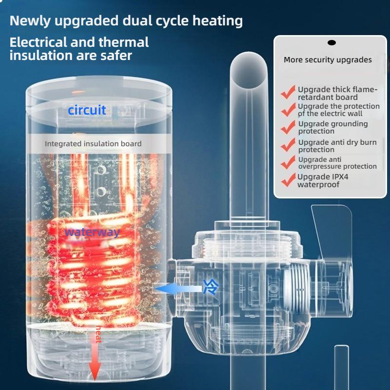 Electric Kitchen Sink Water Heater Tap Instant Hot Stainless Steel Water Faucet Heater Cold Heating Kitchen  Accessories