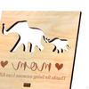 Wooden Plaque Mother's Day Gift,Elephant Mother and Child Mom Sign Wood Decor,