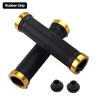 PE Rubber MTB Grips Alloy Cuffs Bilateral Lock Bicycle Handle Grip Anti-skid Cycling Handlebar Sleeve BMX Bike Accessories