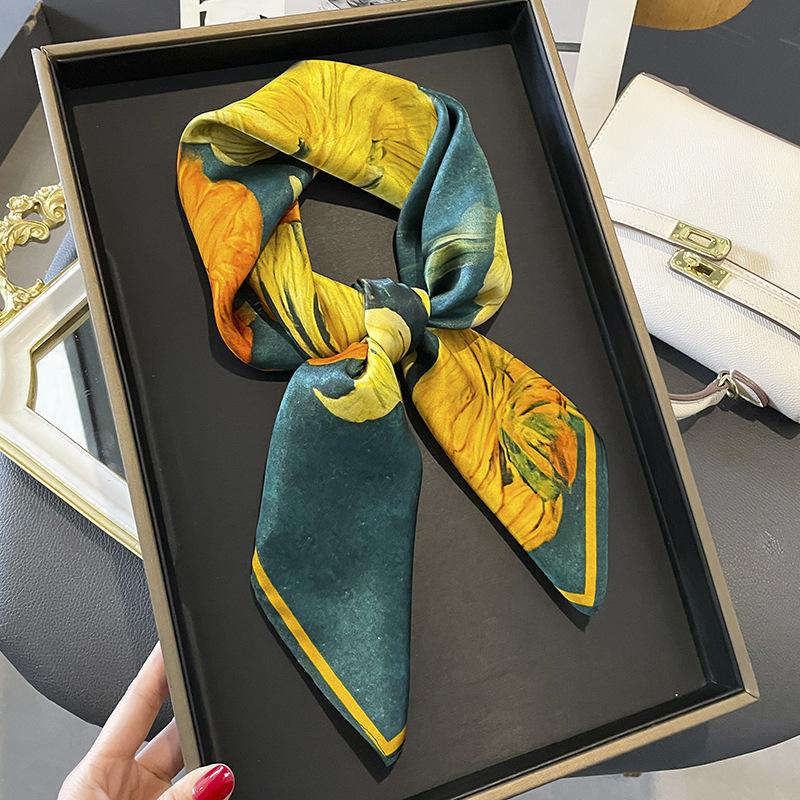 100% Natural Silk Square Scarf Women Bandana Headscarf Scarves Shawls Square Neck Foulard Wraps cachecol femme schals bufanda