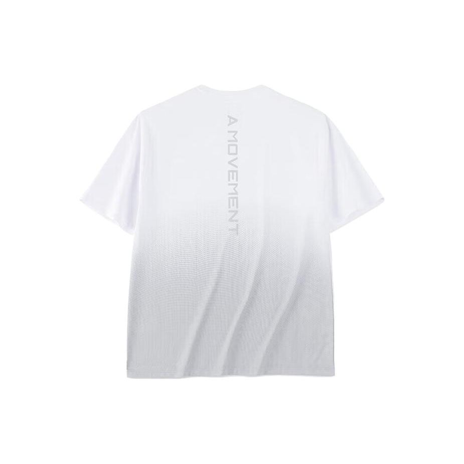 Anta Logo Print Letter Round Neck Short Sleeve T-Shirt Training Sports Fitness Wear Men Tops Gravel-White 152320137-2