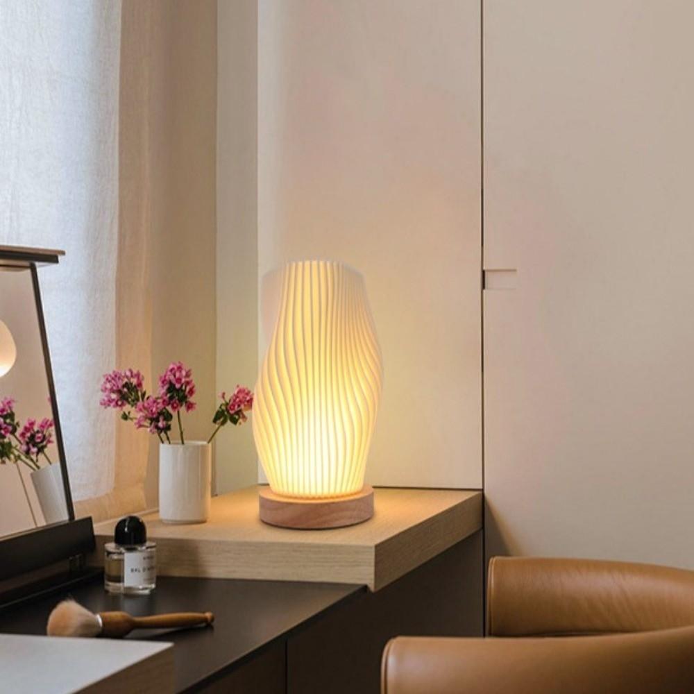 Dimmable 3D Pleated Table Lamp Atmosphere Lamp 3 Color INS Minimalist LED Desk Lamp Eye Protection Home Decoration Bedside Lamp