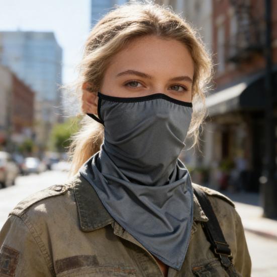 Sun Protection Guard Quick-Drying Fabric Ice Silk Face Guard with Elastic Ear