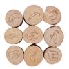 9Pcs Animal Footprint Stamps Wooden Wild Animal Tracks Stamp Set Mini Handmade for Crafting Decorative Projects