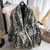 Classic Letter Thousand Bird Grid Imitation Cashmere Scarf Women'S Winter Thickened Double-Sided Air Conditioner Shawl Scarf Women
