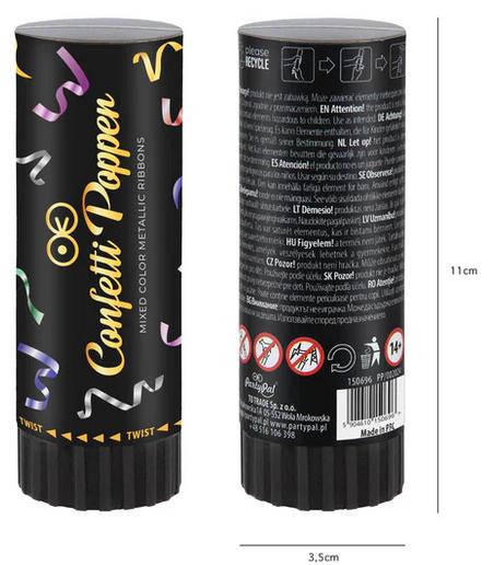 Tube Colorful Confetti Streamers Cannon 11cm