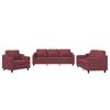 Vidaxl 3-Piece Lounge Set, Fabric Upholstered, Wine Red
