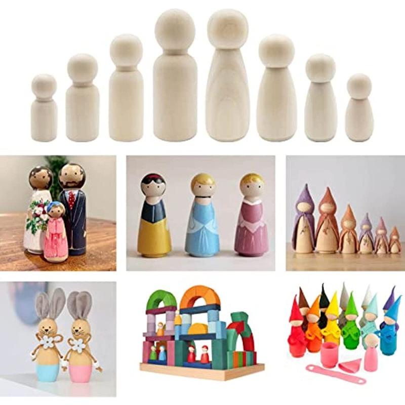 50 Τεμάχια/Κουτί Βαμμένη Ξύλινη Φιγούρα Ξύλινα Μανταλάκια Κούκλες 35-65 χιλ. Ξύλινα Διακοσμητικά DIY Κούκλα Άνθρωποι Τέχνες Χειροτεχνίες Ξύλινα Μανταλάκια Κούκλες