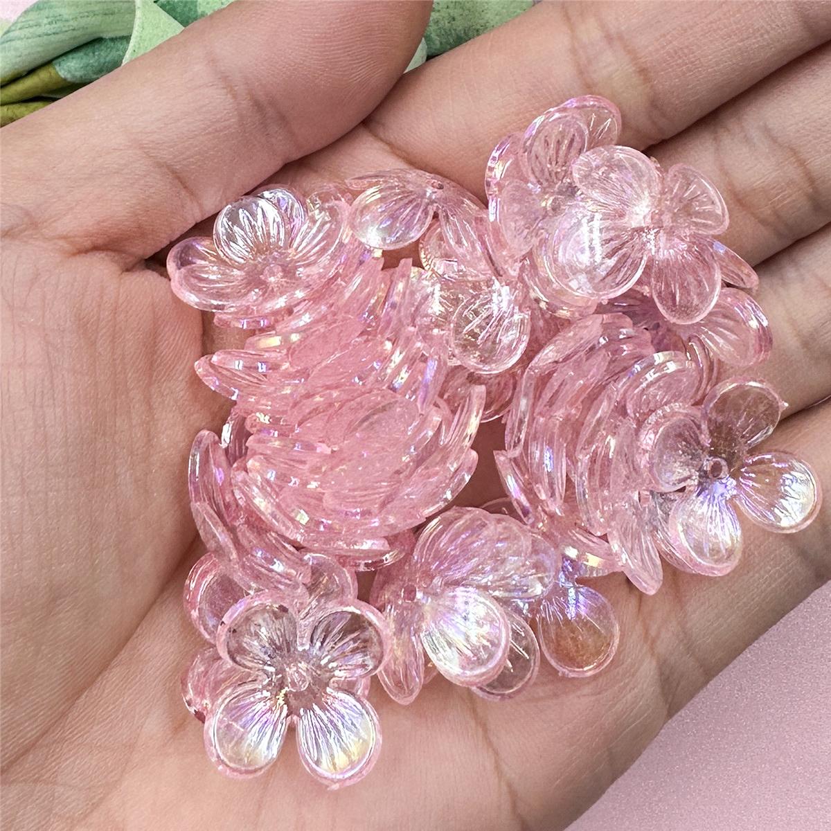 

Серьги-шпильки для волос своими руками, маленькие цветочные бусины, аксессуары 15,8 мм, модные материалы ручной работы, 100 шт., прозрачный кристальный акриловый браслет розовый