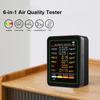 6 In 1 Air Quality Monitor PM2.5 PM10 TVOC CO2 CO Meter Formaldehyde Detector CO2 Sensor Multifunctional Air Quality Detector