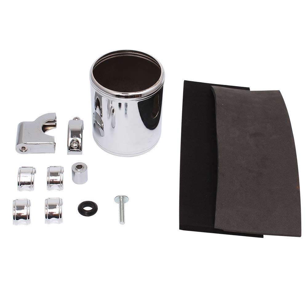 AQIMY Universal Drink Holder for Motorcycle 22-32mm Handlebar Compatible Cup Holder Adjustable Silver (2pcs)