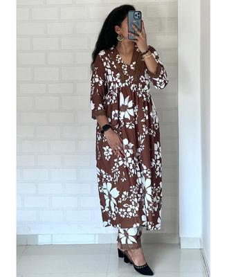 Women Designer Party Wear Rayon Cotton Kurta Pant Set Indian Bollywood Top Tunic Kurti Dress