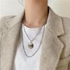 Double Layer Hip Hop Trendy Necklace: Women's Multi-layer Pendant Jewelry