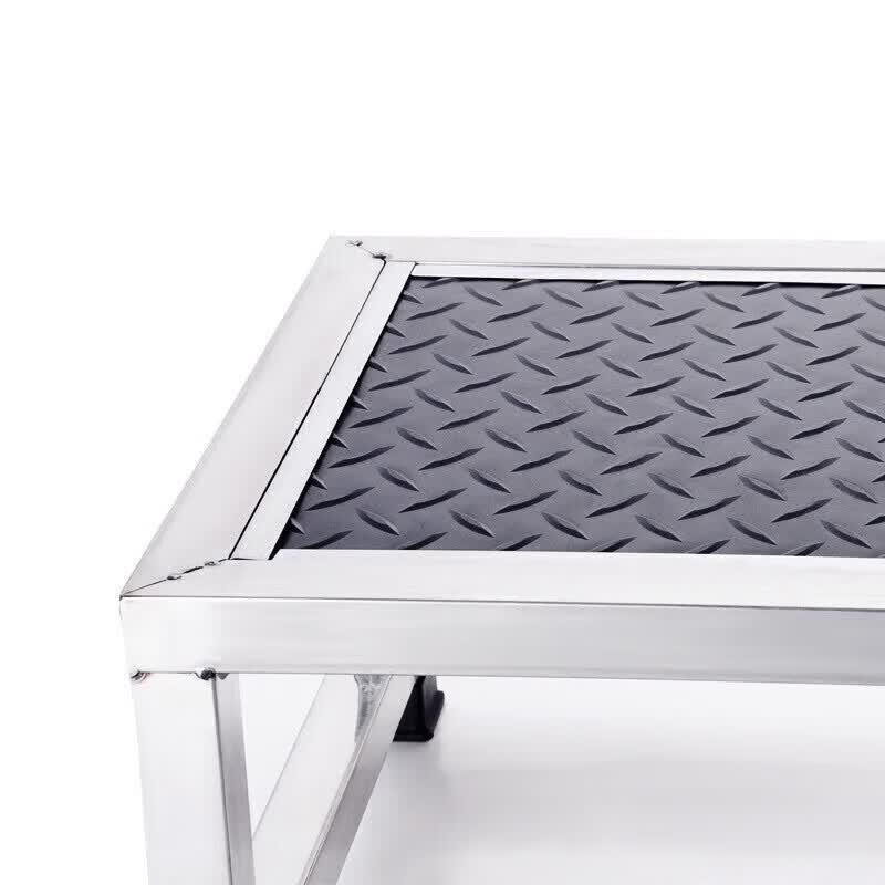 HSDG Stainless Steel Anti-Slip 3-Step Ladder Stool