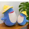 60cm Cute Cartoon Plush Stuffed Toy Soft Sofa Pillow with Hat Shark Large Doll Birthday Gift Kawaii Room Decoration