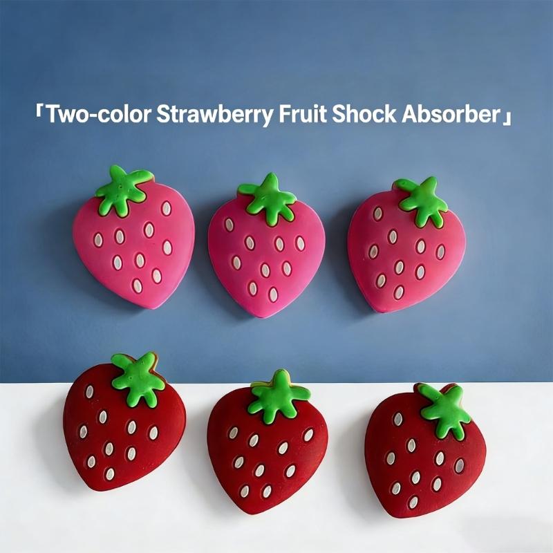 Amortisseurs de vibrations pour raquette de tennis en forme de fraise avec motif dessin animé