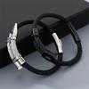 Trendy Leather & Stainless Steel Bracelet for Men Hip Hop Gold Color Cable Wristband Jewelry for Daily Wear & Party Accessory