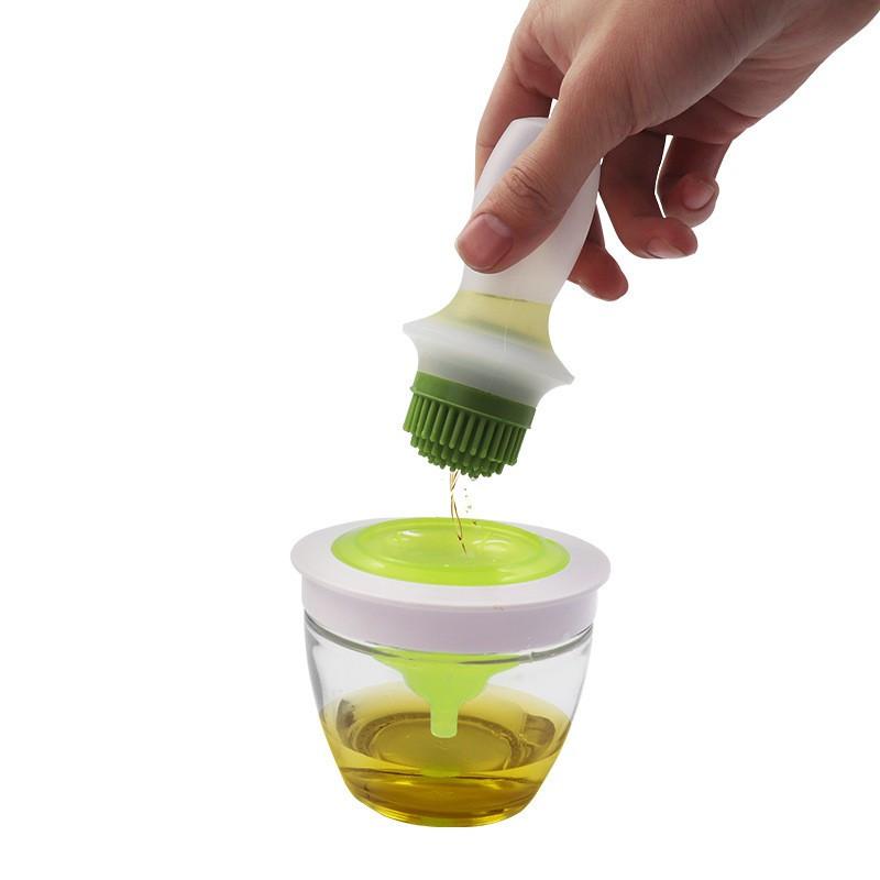 Portable Silicone Oil Brush Bottle Barbecue Brush With Protective Cover Heat Resistant Baking Tools Pas-try BBQ Outdoor