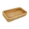 Rattan Tray Tabletop Organization Hand Woven Snack Storage Basket Multifunctional Serving Tray