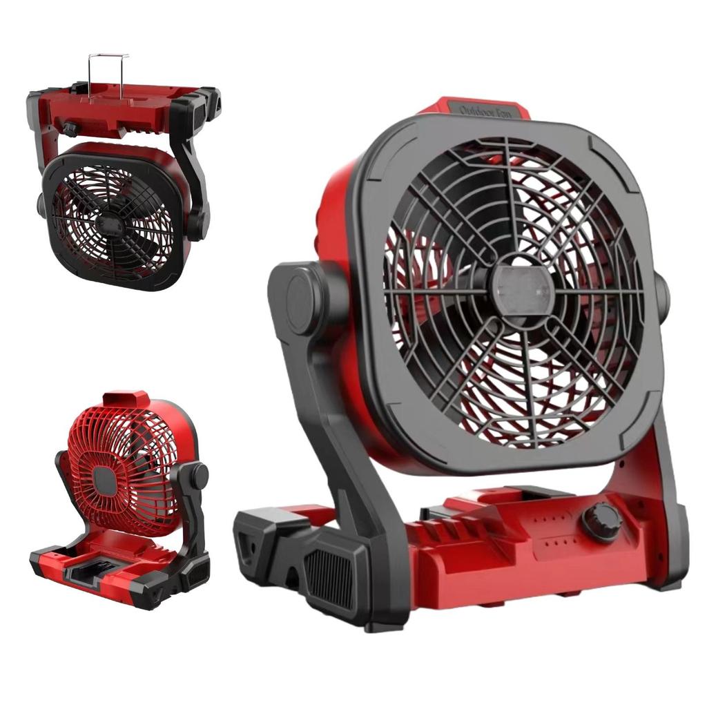 Dual-Use Cordless Lithium Battery Fan for Outdoor and Camping - Compatible with DeWalt, Makita, Milwaukee.
