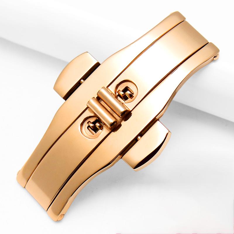 Neway High Quality Metal Watch Band Buckle 6mm Watchband Strap Silver Stainless Steel Clasp Butterfly Button Accessories
