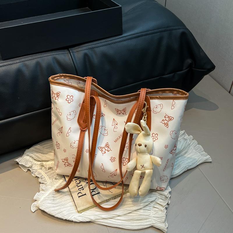 Large-capacity Bags Women's Foreign Style Is Versatile 2025 Spring and Summer New Fashion Casual Printed Shoulder Bag Tote Bag