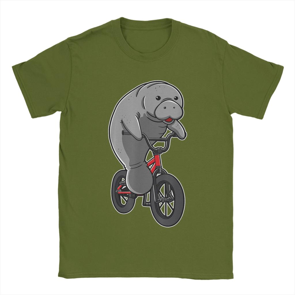 Awesome Unisexatees Sea Cows Dugong Biker Cyclist Floaty TShirts Unisex O Neck T Shirt Short Sleeve Tee Shirt Plus Size Clothing