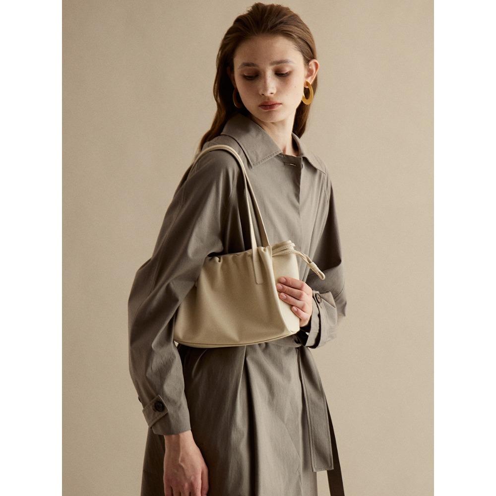 New Tote Bag Cowhide Pleated Armpit Bag Shoulder Leather Women's Bag Commuter Women's Bag