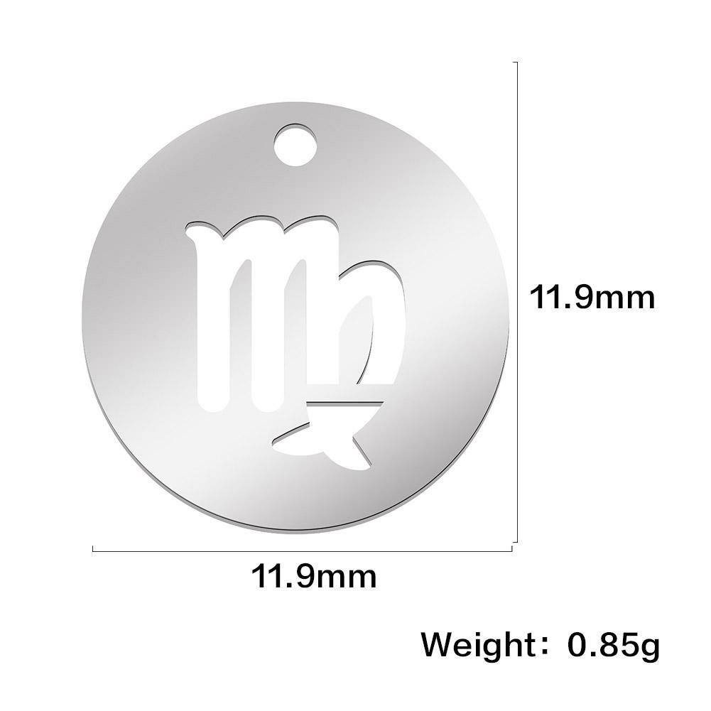 Zodiac Floating Charm for Jewelry Making Stainless Steel Aries Pisces Gemini Aquarius Cancer Twelve Constellation Pendant