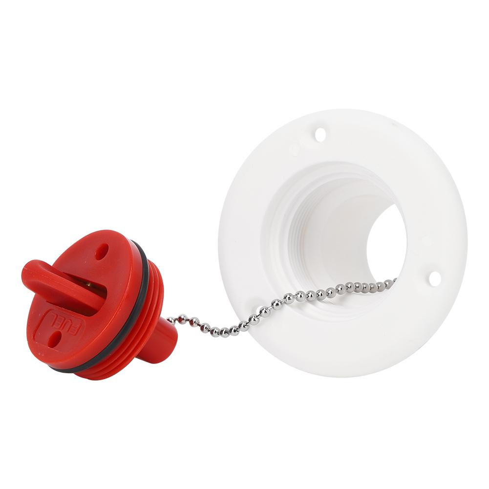 ABS Plastic Boat Deck Fill/ Filler Port Gas Fuel Tank with Key Cap for Yacht Motor Homeswhite