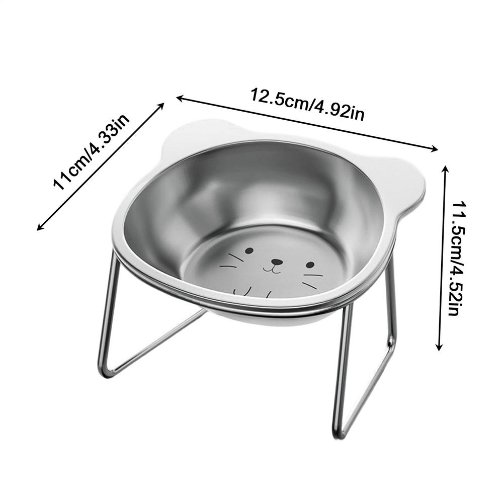 

Cat Food Bowls Elevated Stainless Steel 15Tilted Feeder Detachable Kitten Bowl for Cats Kitten Puppy Pets Home Living Room серебряный